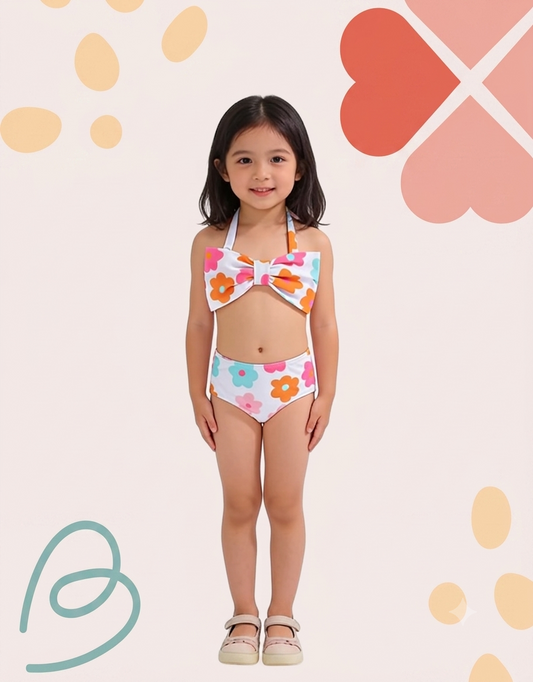2 pieces floral swimsuit