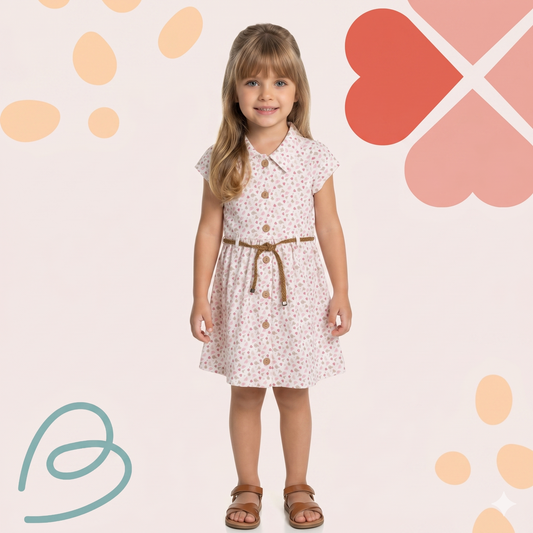 Cotton dress with a belt