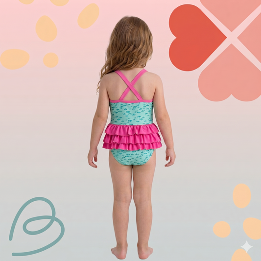 One piece flamingo swimsuit