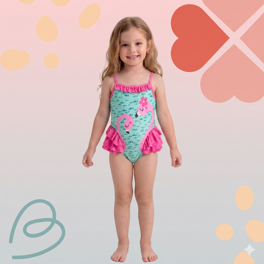 One piece flamingo swimsuit