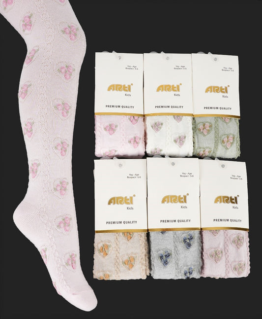 Tights with 3D flowers
