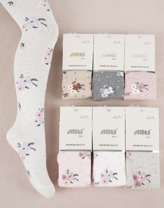 Baby girls floral tights