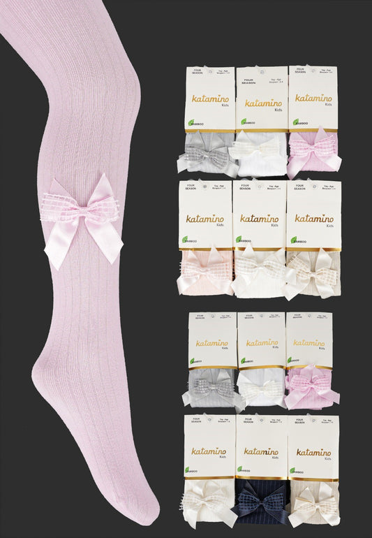 Tights with side bows