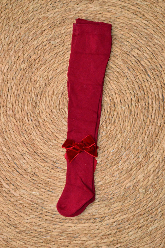 Tights with side ankle bows