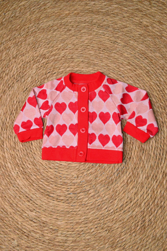 Hearts print cardigan