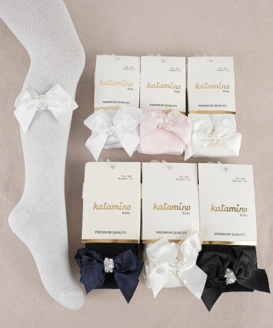 Tights with side bows