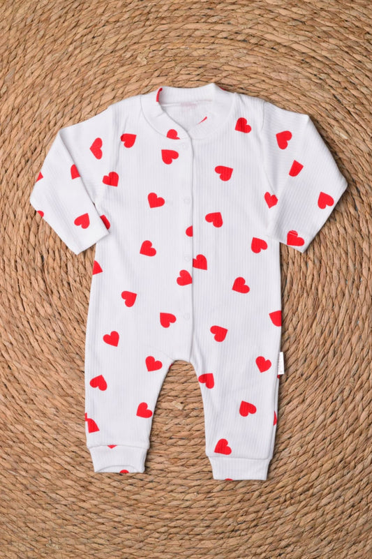 Hearts baby overall