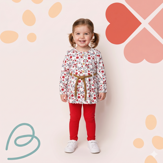 Cotton set 2 pieces with a belt