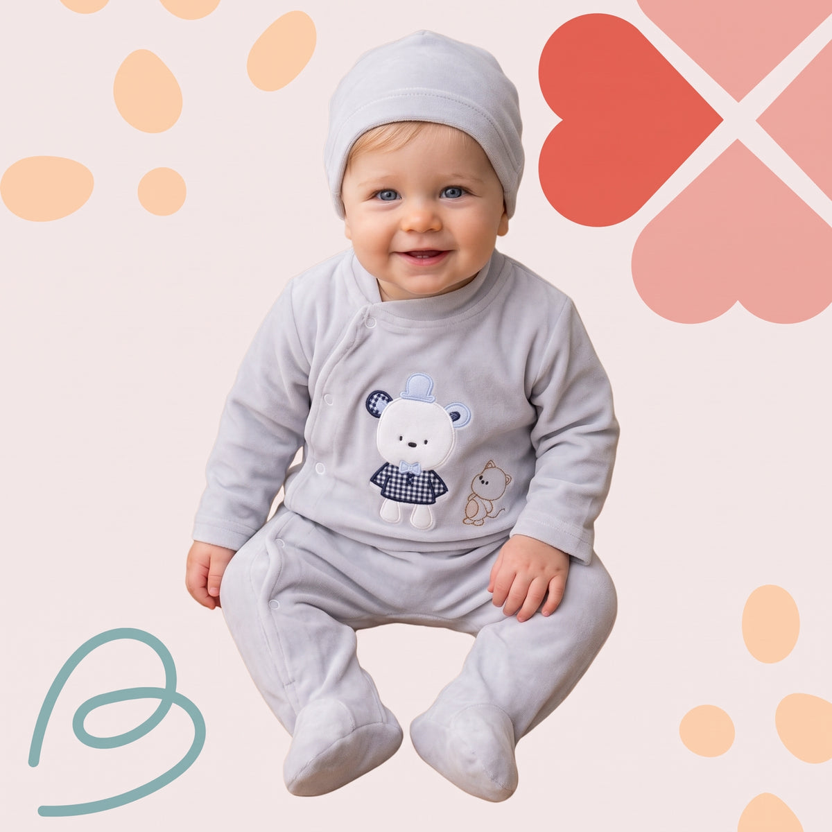 Velvet overall with a beanie, photo 7