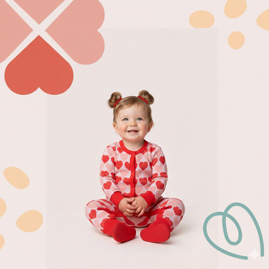 Hearts print overall