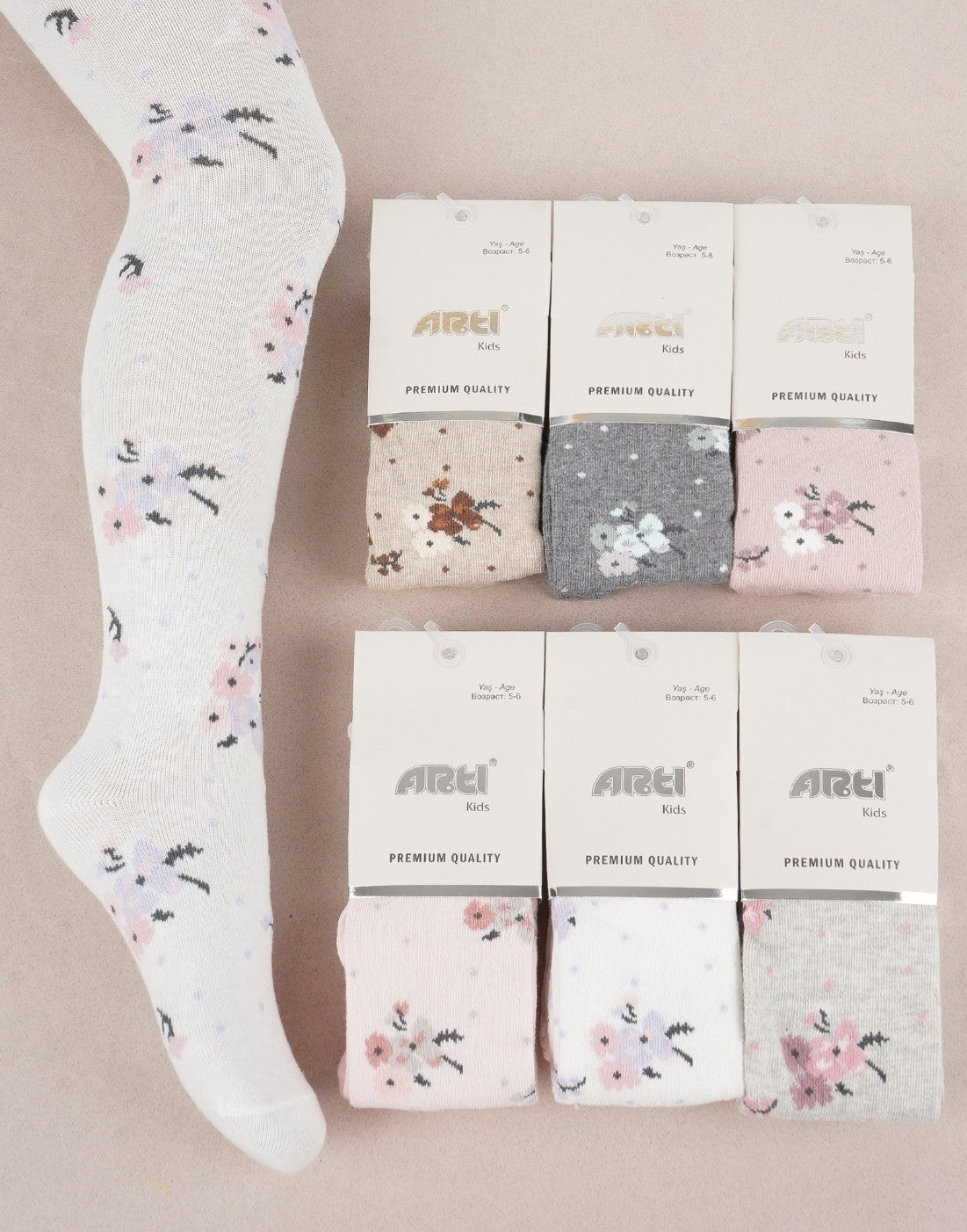 Baby girls floral tights, photo 1