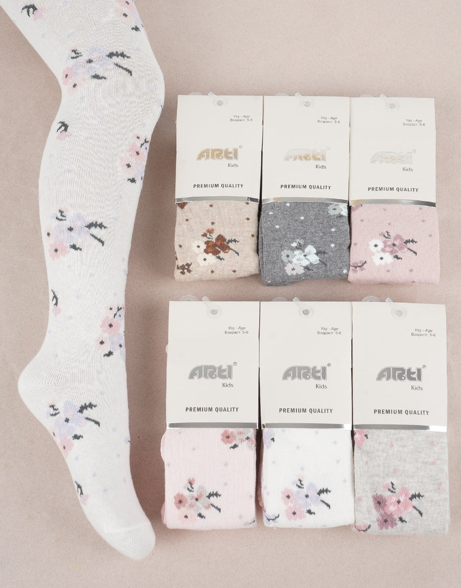Baby girls floral tights