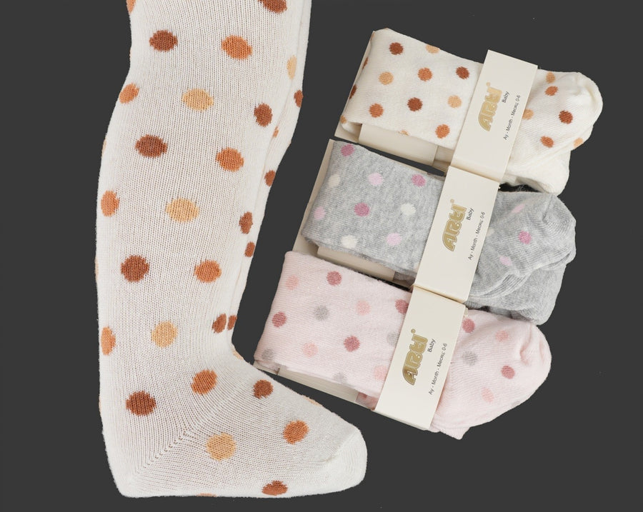 Baby girls dotty tights