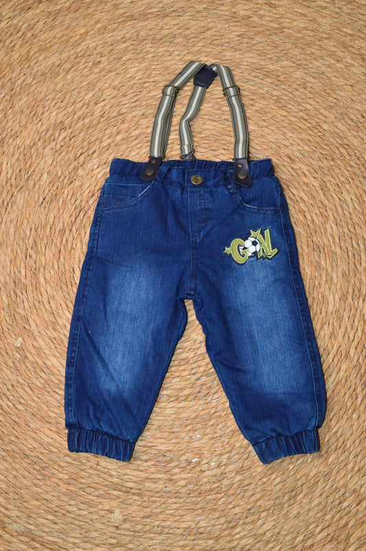Fleece denim pants
