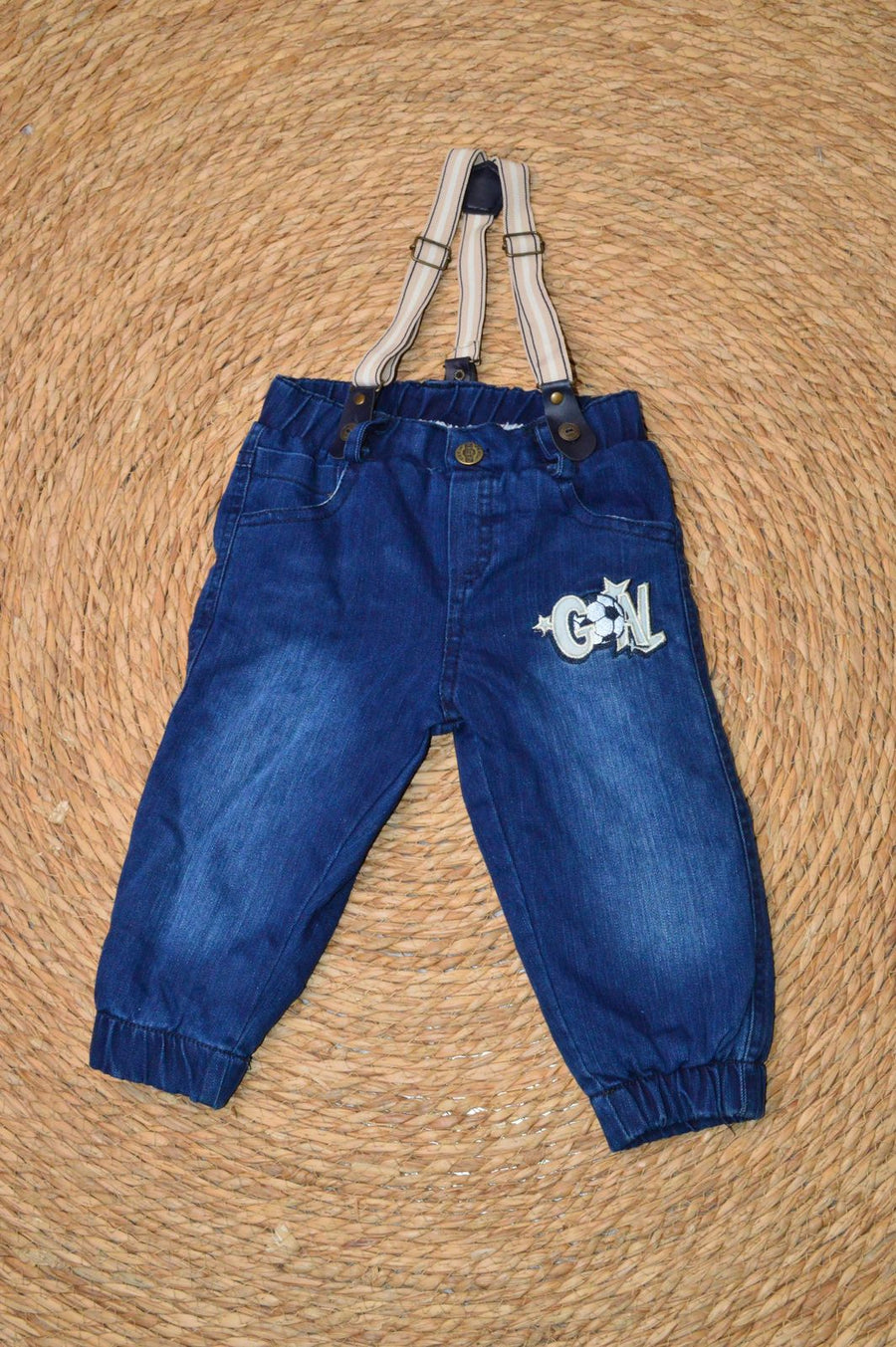Fleece denim pants
