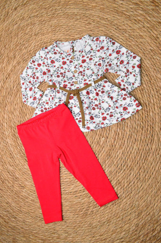 Cotton set 2 pieces with a belt