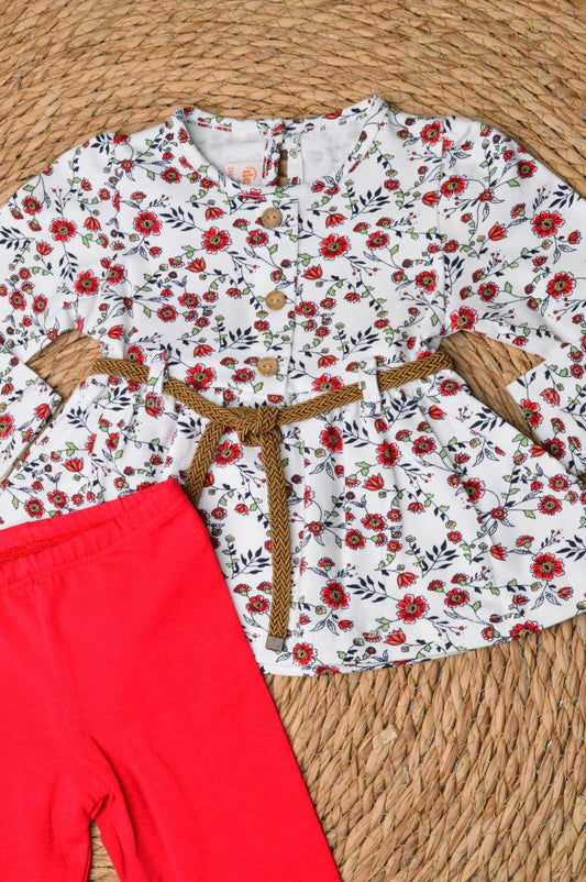 Cotton set 2 pieces with a belt