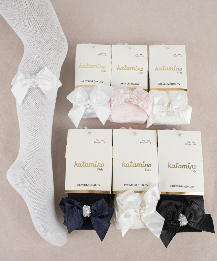 Tights with side bows
