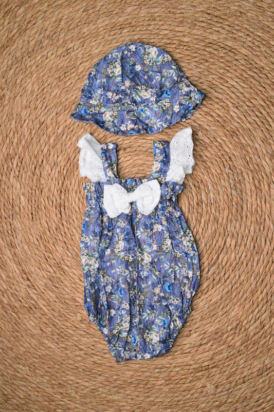 Romper with a bucket hat