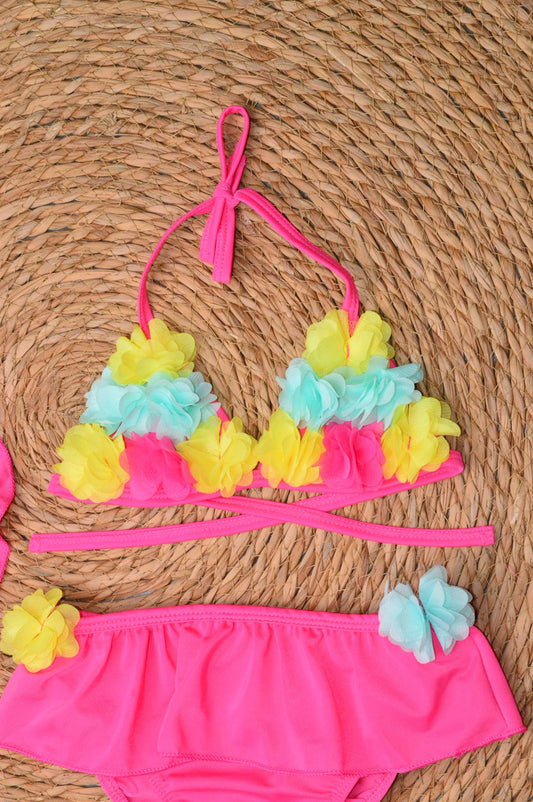 2 pieces swimsuit with sun hat