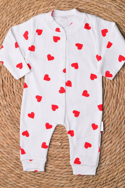 Hearts baby overall