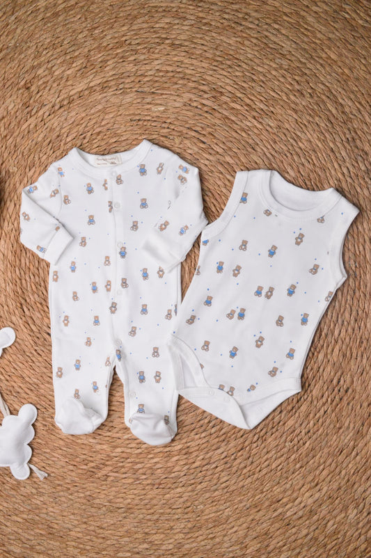 Cotton overall with bodysuit