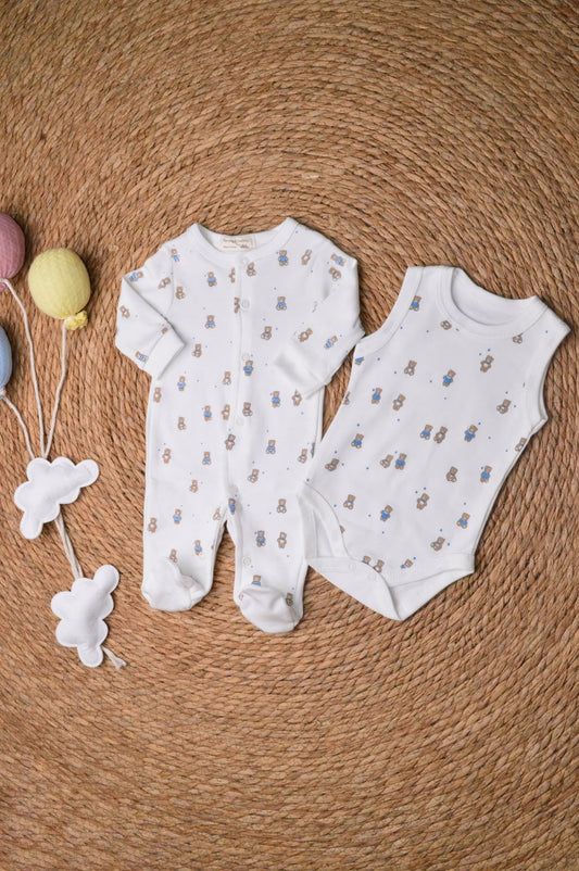 Cotton overall with bodysuit